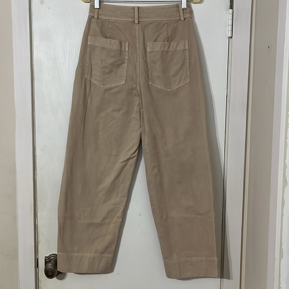 Apiece Apart Mari Barrel Cotton Wide Leg Pants Tan Sand Neutral Size 6 - Picture 7 of 11